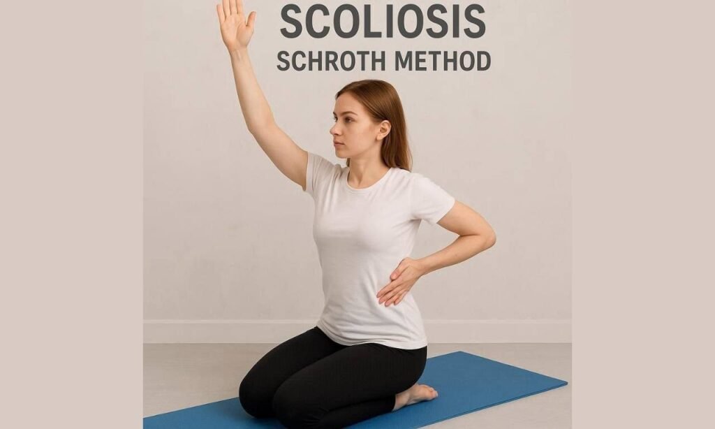 Paciente praticando exercício para tratar a escoliose