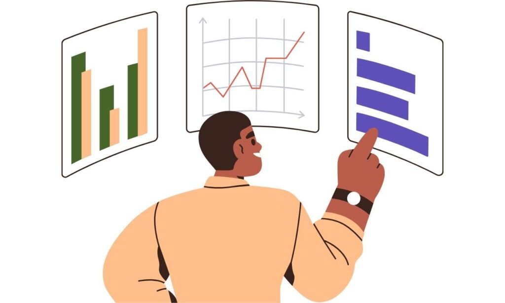 escoliose e uma ilustração mostrando uma análise estatística